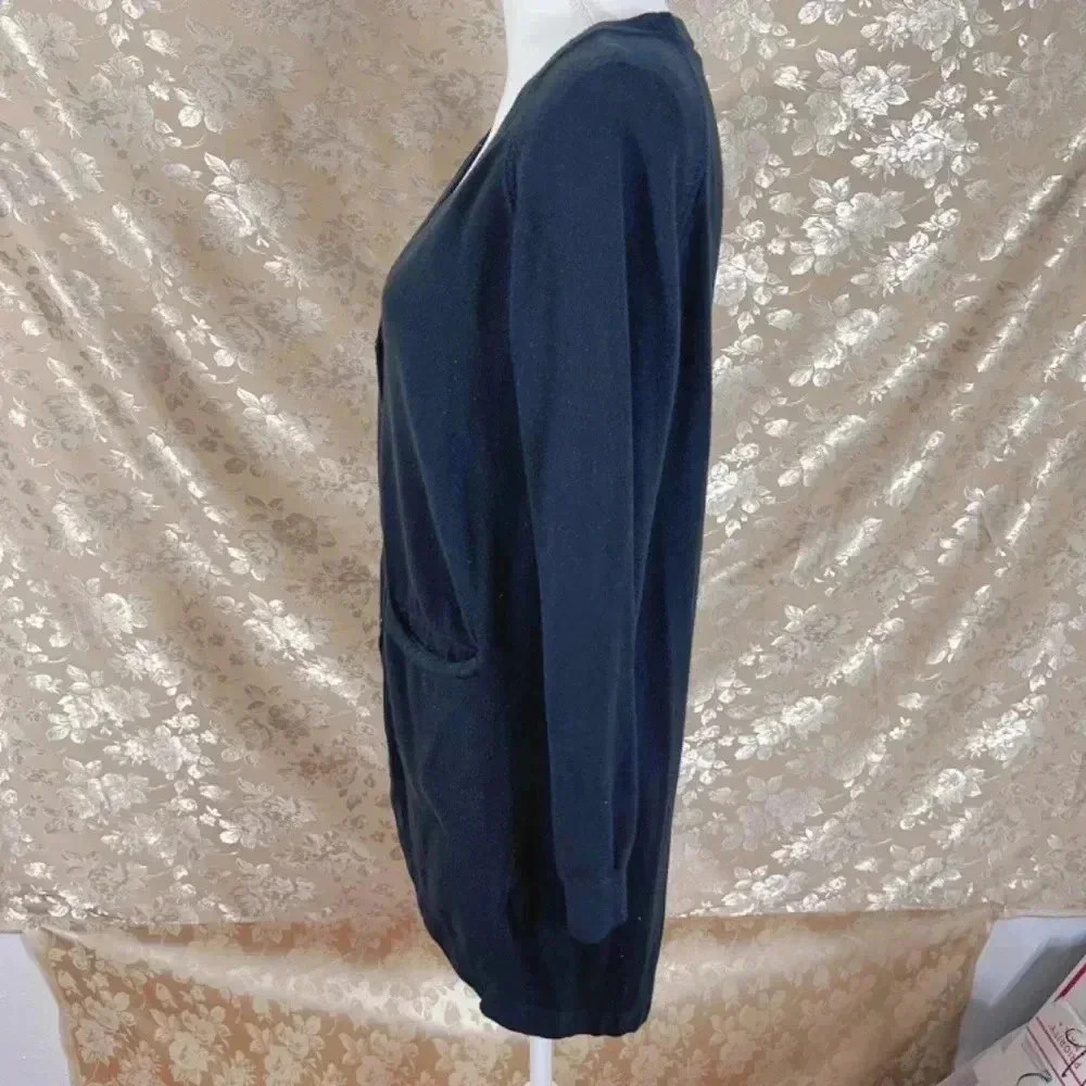 Anthropologie Moth Black Button Up Knit Cardigan Women's Size XL - Picture 3 of 9